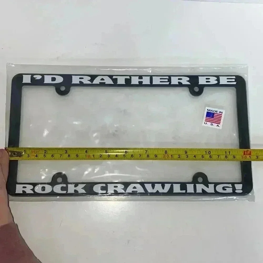 I’d rather be Rock crawling license plate frame black and white brand new - Picture 4 of 5